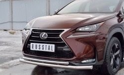 19 799 р. Защита переднего бампера (2 трубыØ63 и 42 мм, нержавейка) Russtal Lexus NX200 Z10 дорестайлинг (2014-2017)  с доставкой в г. Новочеркасск. Увеличить фотографию 4