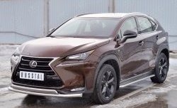 21 349 р. Защита переднего бампера (2 трубыØ63 и 75х42 мм, нержавейка) Russtal Lexus NX200 Z10 дорестайлинг (2014-2017)  с доставкой в г. Новочеркасск. Увеличить фотографию 2