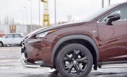 21 349 р. Защита переднего бампера (2 трубыØ63 и 75х42 мм, нержавейка) Russtal Lexus NX200 Z10 дорестайлинг (2014-2017)  с доставкой в г. Новочеркасск. Увеличить фотографию 3