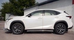 18 999 р. Защита порогов из круглой трубы диаметром 63 мм SLITKOFF  Lexus NX200  Z10 (2014-2017) дорестайлинг  с доставкой в г. Новочеркасск. Увеличить фотографию 2