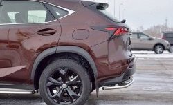 15 499 р. Защита заднего бампера (Ø42 мм с надписью, нержавейка) SLITKOFF  Lexus NX200  Z10 (2014-2017) дорестайлинг  с доставкой в г. Новочеркасск. Увеличить фотографию 3