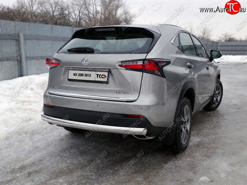 22 799 р. Защита заднего бампера (овальная) ТСС (нержавейка d75х42 мм) Lexus NX200 Z10 дорестайлинг (2014-2017)  с доставкой в г. Новочеркасск