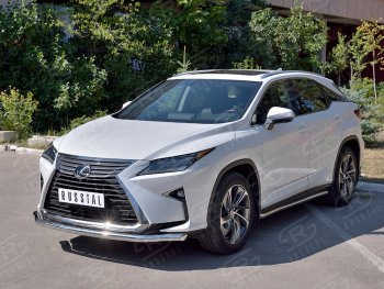 20 099 р. Защита переднего бампера (Ø63 мм, нержавейка, кроме F-Sport) Russtal Lexus RX350L AL20 рестайлинг (2019-2022)  с доставкой в г. Новочеркасск. Увеличить фотографию 2