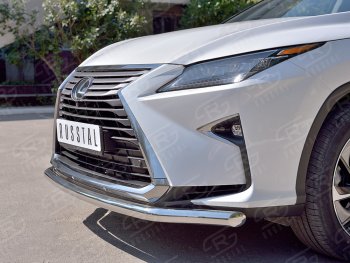 20 099 р. Защита переднего бампера (Ø63 мм, нержавейка, кроме F-Sport) Russtal Lexus RX350L AL20 рестайлинг (2019-2022)  с доставкой в г. Новочеркасск. Увеличить фотографию 4