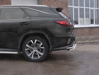 16 649 р. Защита заднего бампера (Ø42 мм волна, нержавейка, NOT F-SPORT) Russtal  Lexus RX350L  AL20 (2017-2022) дорестайлинг, рестайлинг  с доставкой в г. Новочеркасск. Увеличить фотографию 3