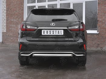 12 249 р. Защита заднего бампера (Ø63 мм, нержавейка, NOT F-SPORT) Russtal  Lexus RX350L  AL20 (2017-2022) дорестайлинг, рестайлинг  с доставкой в г. Новочеркасск. Увеличить фотографию 1