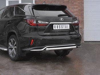 12 249 р. Защита заднего бампера (Ø63 мм, нержавейка, NOT F-SPORT) Russtal Lexus RX350L AL20 рестайлинг (2019-2022)  с доставкой в г. Новочеркасск. Увеличить фотографию 2