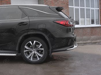 12 249 р. Защита заднего бампера (Ø63 мм, нержавейка, NOT F-SPORT) Russtal Lexus RX350L AL20 рестайлинг (2019-2022)  с доставкой в г. Новочеркасск. Увеличить фотографию 3