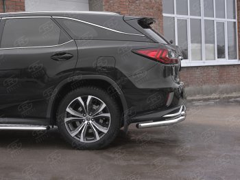 21 699 р. Защита заднего бампера (Ø63 и 42 мм, нержавейка, NOT F-SPORT) Russtal Lexus RX350L AL20 дорестайлинг (2017-2019)  с доставкой в г. Новочеркасск. Увеличить фотографию 3