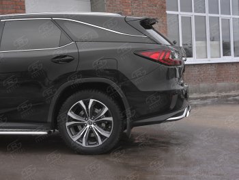 12 949 р. Защита заднего бампера (Ø75х42 мм, нержавейка, NOT F-SPORT) Russtal Lexus RX350L AL20 дорестайлинг (2017-2019)  с доставкой в г. Новочеркасск. Увеличить фотографию 1