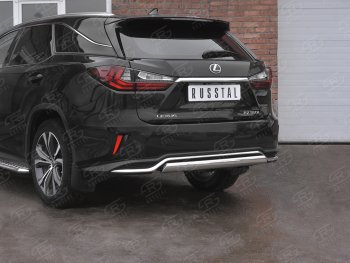 12 949 р. Защита заднего бампера (Ø75х42 мм, нержавейка, NOT F-SPORT) Russtal  Lexus RX350L  AL20 (2017-2022) дорестайлинг, рестайлинг  с доставкой в г. Новочеркасск. Увеличить фотографию 2