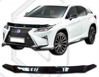 1 899 р. Дефлектор капота CA-Plastiс Lexus RX 200T AL20 дорестайлинг (2015-2017) (Classic черный, Без надписи)  с доставкой в г. Новочеркасск. Увеличить фотографию 1