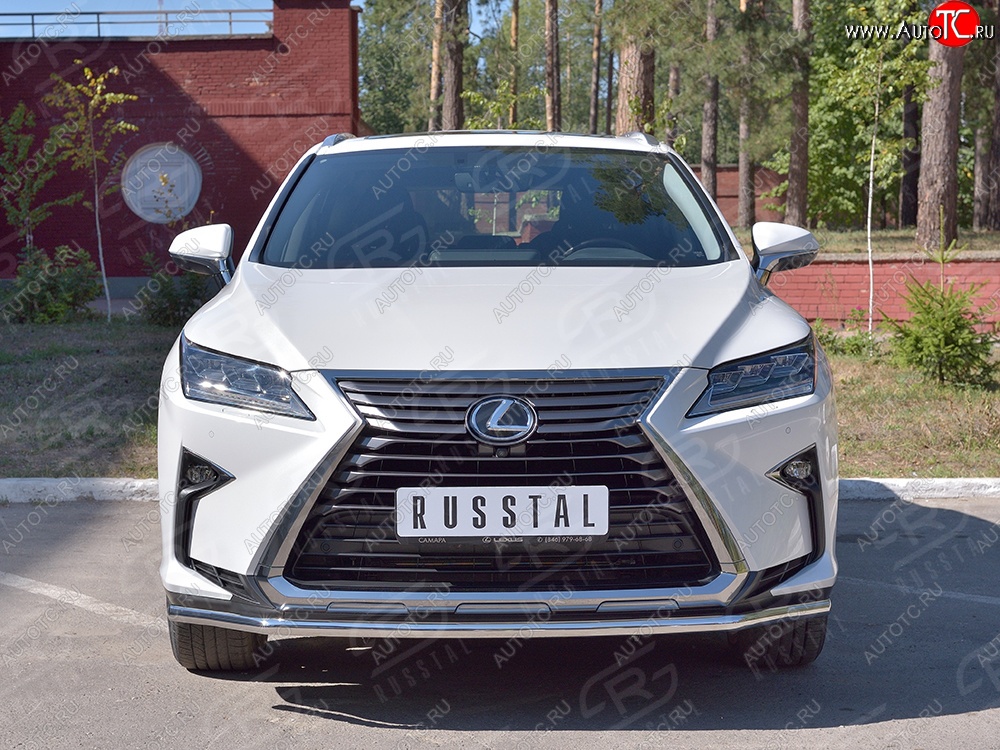 13 999 р. Защита переднего бампера (Ø42 мм, нержавейка) Russtal Lexus RX 200T AL20 дорестайлинг (2015-2017)  с доставкой в г. Новочеркасск