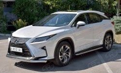 19 799 р. Защита переднего бампера (2 трубыØ63 и 42 мм, нержавейка) Russtal  Lexus RX  200T (2015-2017) AL20 дорестайлинг  с доставкой в г. Новочеркасск. Увеличить фотографию 2