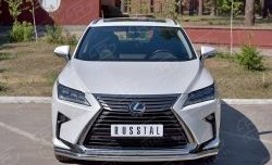 19 799 р. Защита переднего бампера (2 трубыØ63 и 42 мм, нержавейка) Russtal Lexus RX 200T AL20 дорестайлинг (2015-2017)  с доставкой в г. Новочеркасск. Увеличить фотографию 1