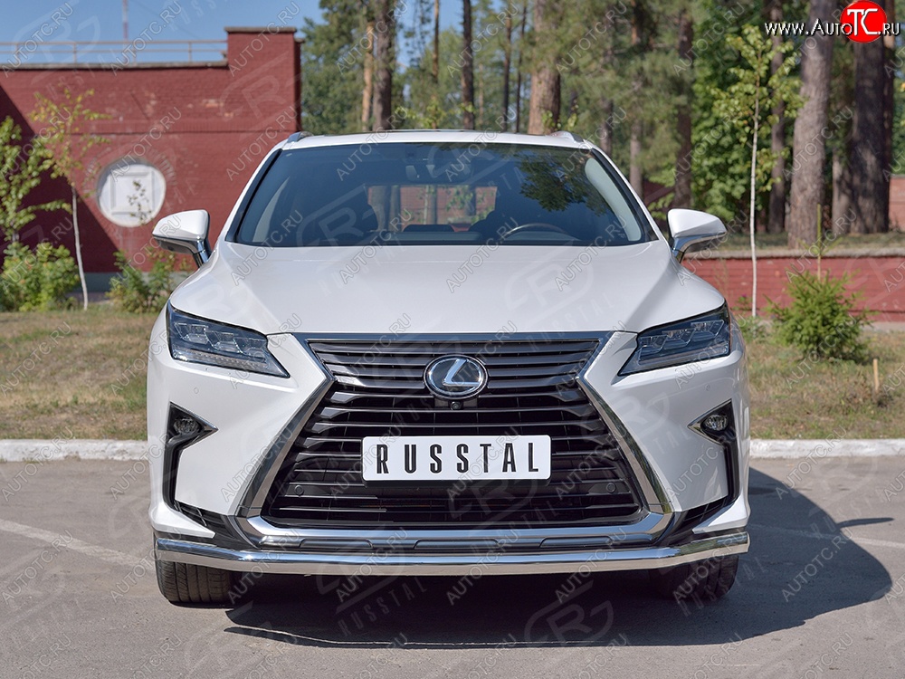 15 649 р. Защита переднего бампера (Ø63 мм, нержавейка) Russtal Lexus RX 200T AL20 дорестайлинг (2015-2017)  с доставкой в г. Новочеркасск