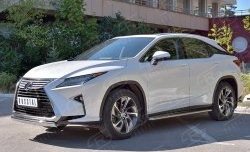 15 649 р. Защита переднего бампера (Ø75х42 мм, нержавейка) Russtal Lexus RX 200T AL20 дорестайлинг (2015-2017)  с доставкой в г. Новочеркасск. Увеличить фотографию 2