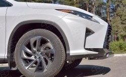 15 649 р. Защита переднего бампера (Ø75х42 мм, нержавейка) Russtal Lexus RX 200T AL20 дорестайлинг (2015-2017)  с доставкой в г. Новочеркасск. Увеличить фотографию 3