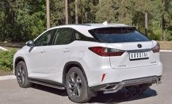 13 999 р. Защита заднего бампера (Ø42 мм волна, нержавейка) Russtal Lexus RX 200T AL20 дорестайлинг (2015-2017)  с доставкой в г. Новочеркасск. Увеличить фотографию 2