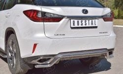 17 399 р. Защита заднего бампера (Ø42 мм волна, нержавейка) SLITKOFF  Lexus RX  200T (2015-2017) AL20 дорестайлинг  с доставкой в г. Новочеркасск. Увеличить фотографию 3