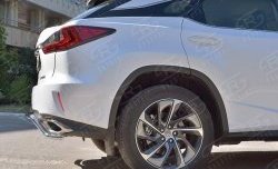 13 999 р. Защита заднего бампера (Ø42 мм волна, нержавейка) Russtal Lexus RX 200T AL20 дорестайлинг (2015-2017)  с доставкой в г. Новочеркасск. Увеличить фотографию 4