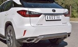 13 999 р. Защита заднего бампера (Ø42 мм волна под машину, нержавейка) Russtal Lexus RX 200T AL20 дорестайлинг (2015-2017)  с доставкой в г. Новочеркасск. Увеличить фотографию 3