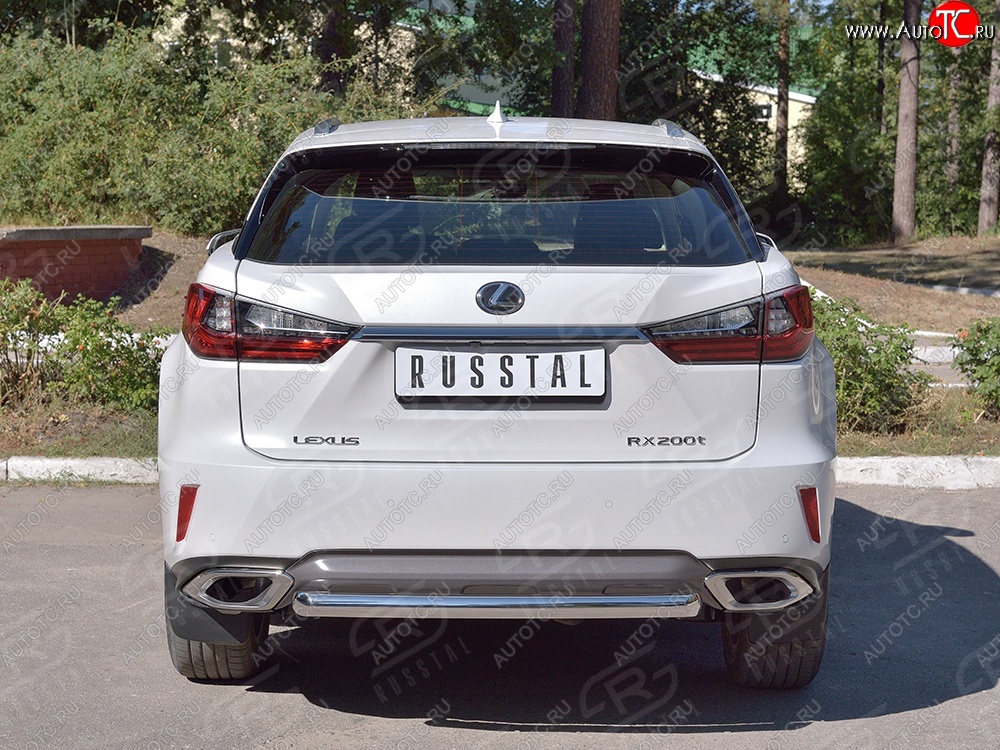 13 549 р. Защита заднего бампера (Ø63 мм, окрашенная) Russtal Lexus RX 200T AL20 дорестайлинг (2015-2017)  с доставкой в г. Новочеркасск