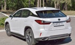 15 649 р. Защита заднего бампера (Ø75x42 мм, нержавейка) Russtal Lexus RX 200T AL20 дорестайлинг (2015-2017)  с доставкой в г. Новочеркасск. Увеличить фотографию 2