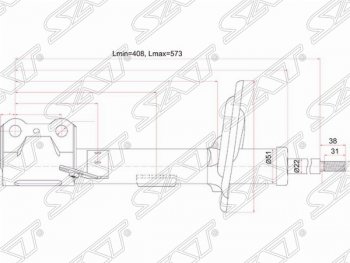 3 899 р. Правый амортизатор передний SAT  Lexus RX270  AL10 - RX450H  AL10  с доставкой в г. Новочеркасск. Увеличить фотографию 1