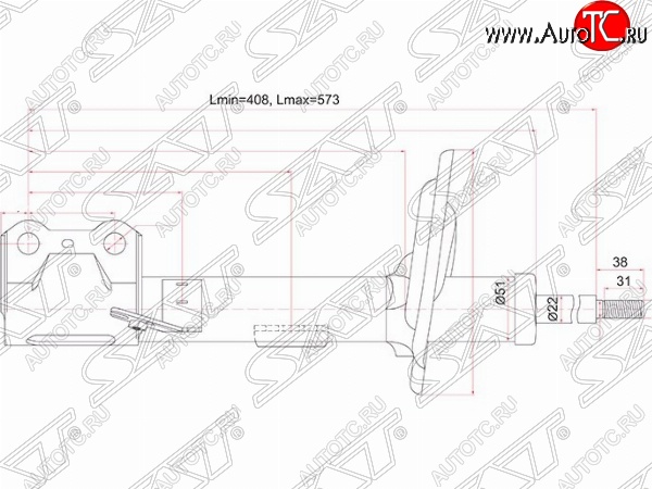 3 899 р. Правый амортизатор передний SAT  Lexus RX270  AL10 - RX450H  AL10  с доставкой в г. Новочеркасск