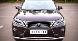 14 899 р. Защита переднего бампера (2 трубыØ63 и 42 мм, нержавейка) Russtal Lexus RX270 AL10 дорестайлинг (2010-2012)  с доставкой в г. Новочеркасск. Увеличить фотографию 1