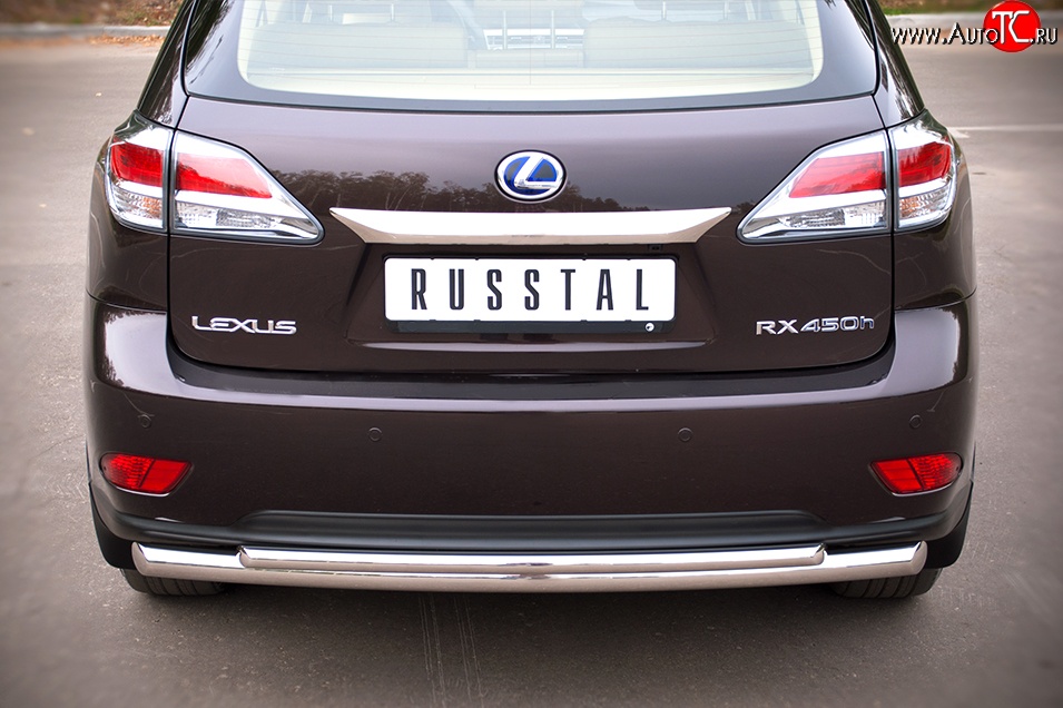 16 999 р. Защита заднего бампера (Ø63 и 42 мм, нержавейка) Russtal Lexus RX350 AL10 дорестайлинг (2008-2012)  с доставкой в г. Новочеркасск