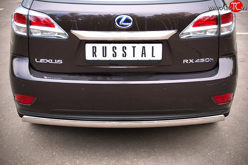 16 849 р. Защита заднего бампера (Ø75x42 мм, нержавейка) Russtal Lexus RX270 AL10 дорестайлинг (2010-2012)  с доставкой в г. Новочеркасск