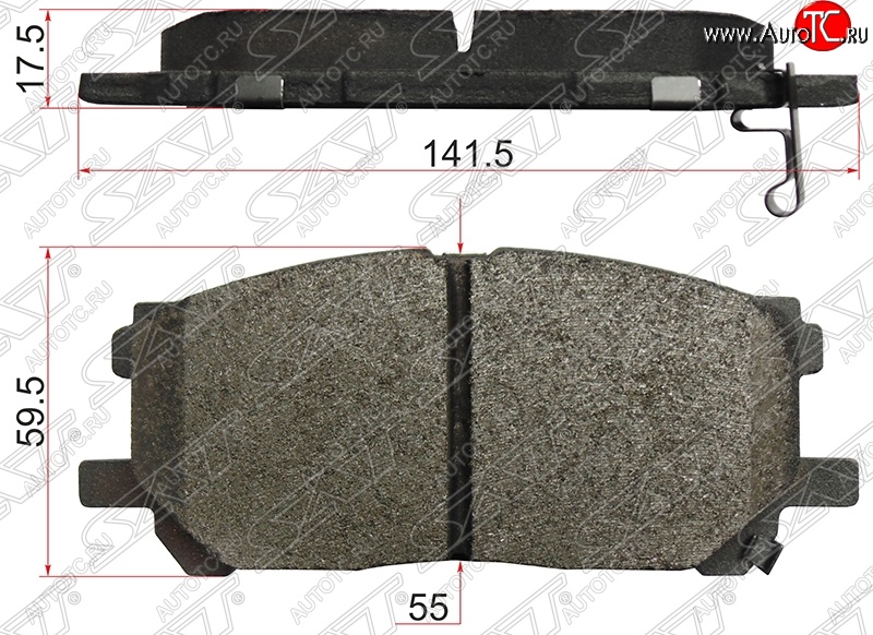 1 379 р. Колодки тормозные SAT (передние)  Lexus RX270  AL10 (2010-2012), Lexus RX350  AL10 (2008-2012), Lexus RX450H  AL10 (2009-2012), Toyota Harrier  XU30 (2003-2013), Toyota Highlander  XU40 (2007-2010)  с доставкой в г. Новочеркасск