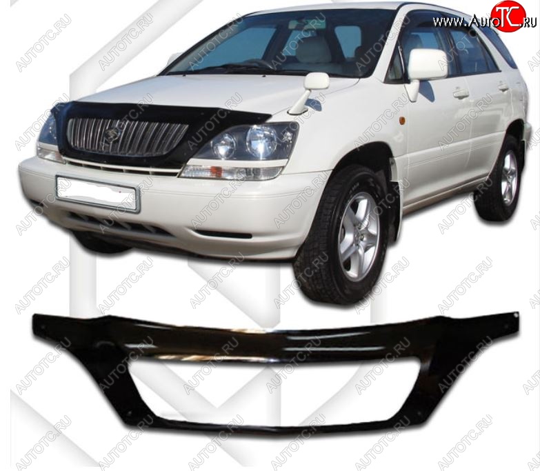 2 569 р. Дефлектор капота CA-Plastiс exclusive Lexus RX300 XU10 дорестайлинг (1995-2001) (Classic черный, Без надписи)  с доставкой в г. Новочеркасск