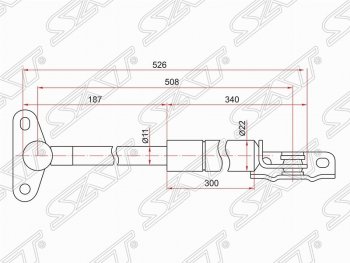 1 069 р. Левый упор крышки багажника SAT (газовый)  Lexus RX300  XU10 (1995-2001), Toyota Harrier  XU10 (1997-2003)  с доставкой в г. Новочеркасск. Увеличить фотографию 1