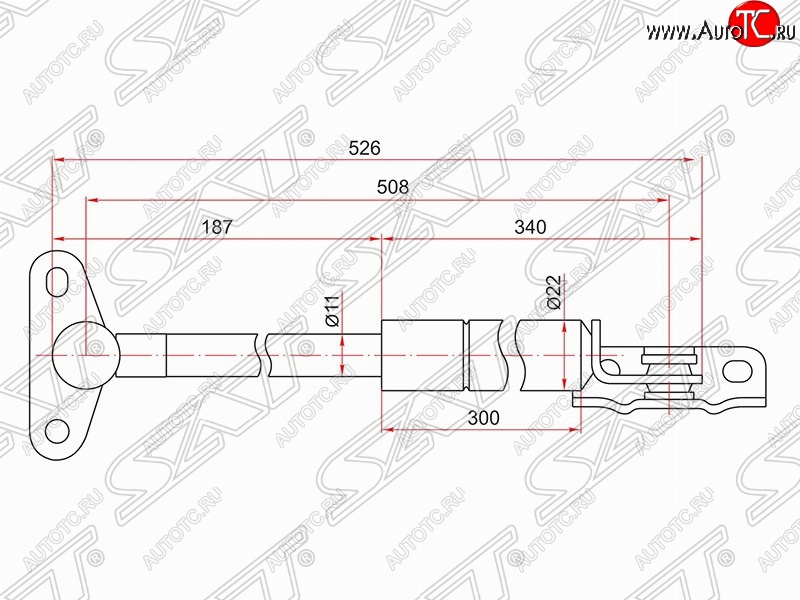 1 069 р. Левый упор крышки багажника SAT (газовый)  Lexus RX300  XU10 (1995-2001), Toyota Harrier  XU10 (1997-2003)  с доставкой в г. Новочеркасск