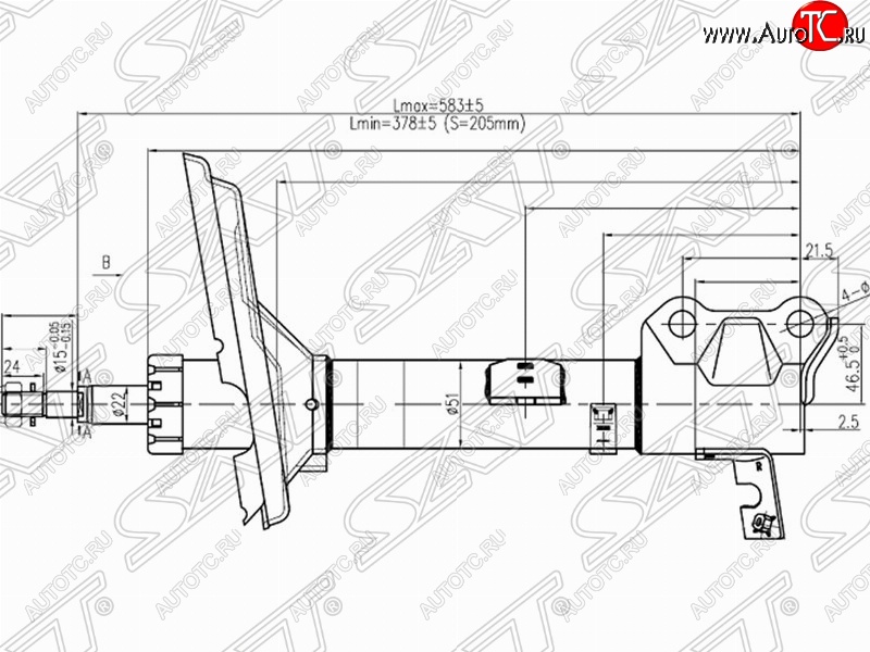 3 499 р. Правый амортизатор задний 4WD SAT Lexus RX400H XU30 рестайлинг (2005-2009)  с доставкой в г. Новочеркасск