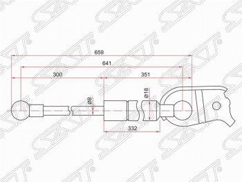 1 239 р. Газовый упор капота SAT  Lexus RX330  XU30 (2003-2006), Lexus RX350  XU30 (2003-2006), Lexus RX400H  XU30 (2005-2009), Toyota Harrier  XU30 (2003-2013)  с доставкой в г. Новочеркасск. Увеличить фотографию 1