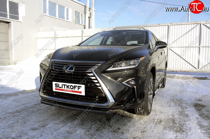 10 199 р. защита переднего бампера Slitkoff  Lexus RX350  AL20 (2015-2019) дорестайлинг (Цвет: серебристый)  с доставкой в г. Новочеркасск