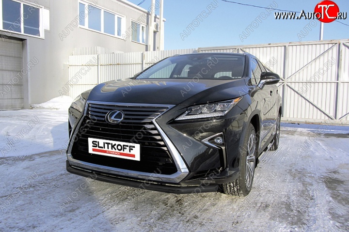 11 449 р. Защита переднего бампер Slitkoff Lexus RX350 AL20 дорестайлинг (2015-2019) (Цвет: серебристый)  с доставкой в г. Новочеркасск