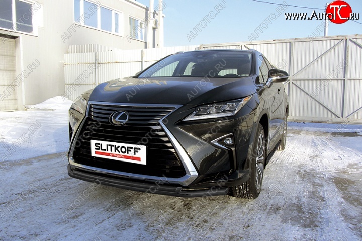 12 999 р. Защита переднего бампер Slitkoff Lexus RX350 AL20 дорестайлинг (2015-2019) (Цвет: серебристый)  с доставкой в г. Новочеркасск