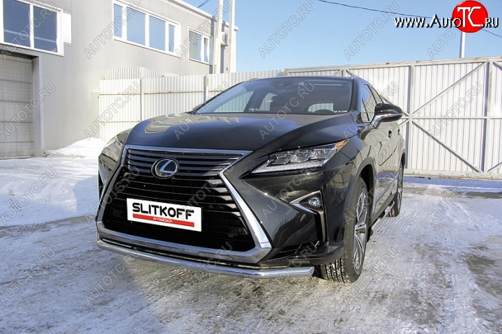 14 699 р. Одинарная защита переднего бампера диаметром 57 мм Slitkoff Lexus RX350 AL20 дорестайлинг (2015-2019) (Нержавейка, Полированная)  с доставкой в г. Новочеркасск