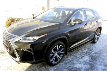 14 999 р. Пороги алюминиевые Slitkoff  Lexus RX350  AL20 (2015-2019) дорестайлинг (Optima Black )  с доставкой в г. Новочеркасск. Увеличить фотографию 2