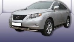 17 549 р. Двойная защита переднего бампера из труб диаметрами по 57 мм Slitkoff  Lexus RX350  AL10 (2008-2012) дорестайлинг (Нержавейка, Полированная)  с доставкой в г. Новочеркасск. Увеличить фотографию 1