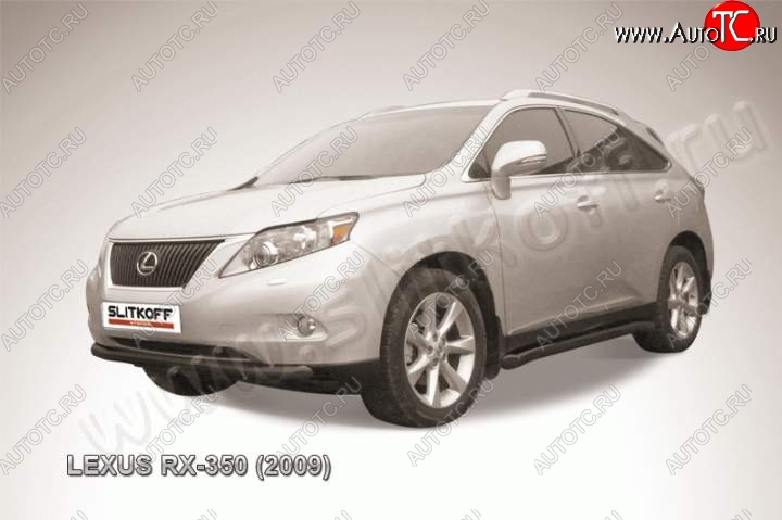 13 199 р. Защита переднего бампер Slitkoff Lexus RX350 AL10 дорестайлинг (2008-2012) (Цвет: серебристый)  с доставкой в г. Новочеркасск