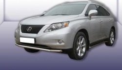 14 699 р. Одинарная защита переднего бампера из трубы диаметром 57 мм Slitkoff  Lexus RX350  AL10 (2008-2012) дорестайлинг (Нержавейка, Полированная)  с доставкой в г. Новочеркасск. Увеличить фотографию 1