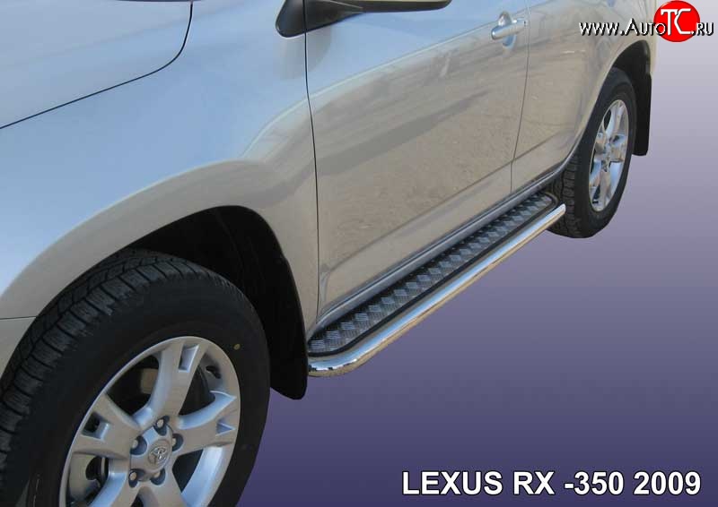 19 699 р. Широкая защита порогов Slitkoff  Lexus RX350  AL10 (2008-2012) дорестайлинг (Нержавейка, Полированная)  с доставкой в г. Новочеркасск