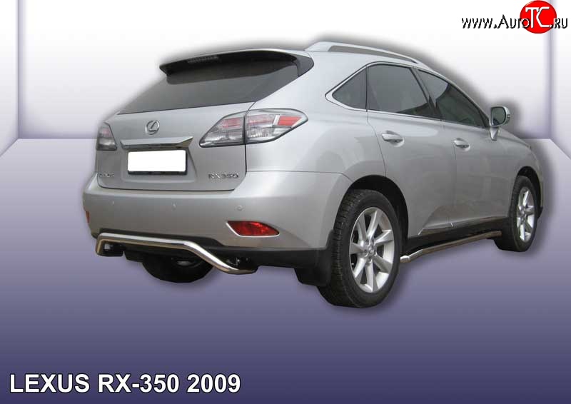 12 599 р. Фигурная защита заднего бампера диаметром 57 мм Slitkoff  Lexus RX350  AL10 (2008-2012) дорестайлинг (Нержавейка, Полированная)  с доставкой в г. Новочеркасск