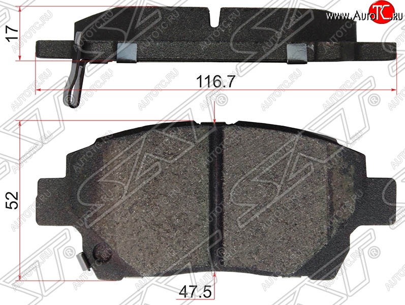 929 р. Колодки тормозные SAT (передние)  Lifan Solano (2010-2016), Toyota Celica  T230 (1999-2006), Toyota Corolla Verso  Е120 (2001-2004), Toyota Opa (2000-2005), Toyota Prius  XW10 (1997-2000), Toyota Vitz  XP10 (1998-2001), Toyota Yaris  XP10 (1999-2005)  с доставкой в г. Новочеркасск